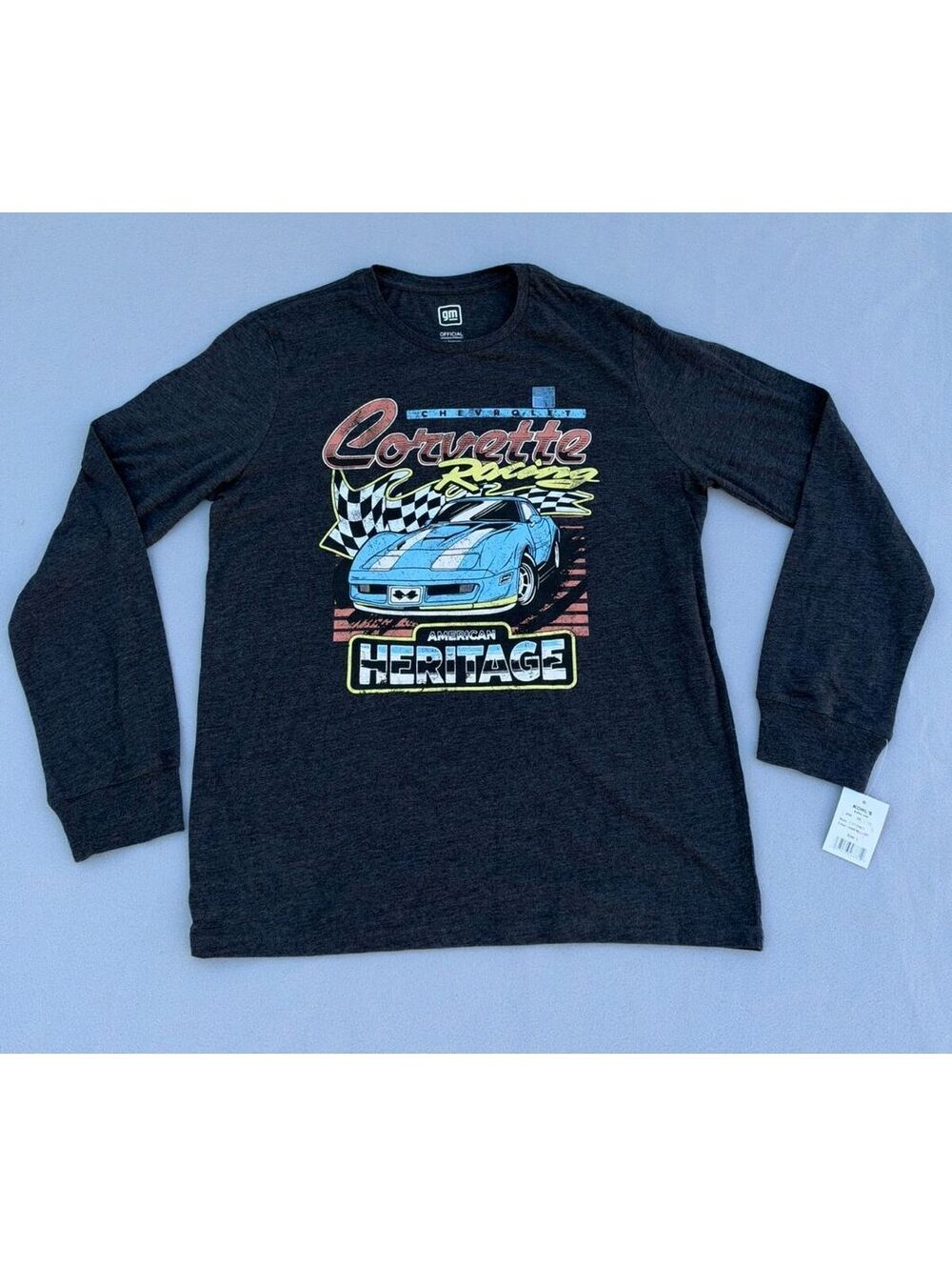 Corvette Racing Shirt Mens L NWT GM Licensed Long Sleeve Graphic Tee